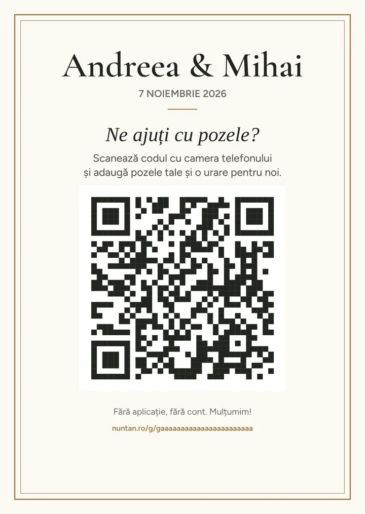 Cartonașul cu QR de pus pe mese